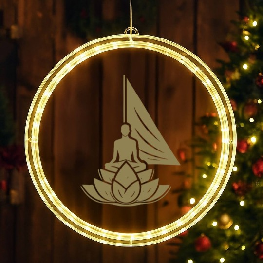 Meditation Sailboat Lotus Inner Peace LED Christmas Window Lights