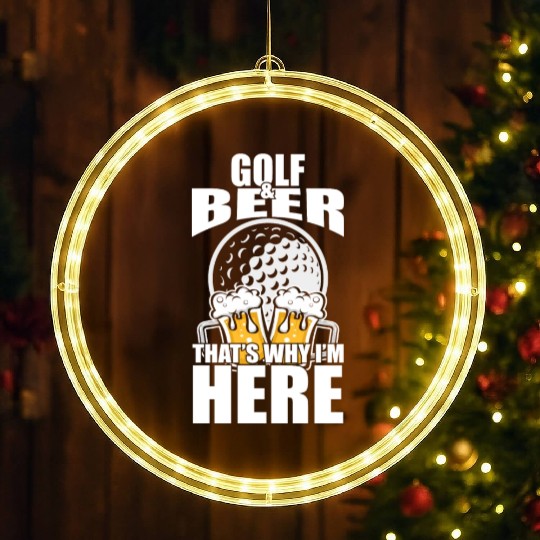 Funny Golf Beer LED Christmas Window Lights Funny Picture