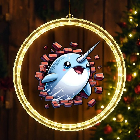 Narwhal Surprise LED Christmas Window Lights