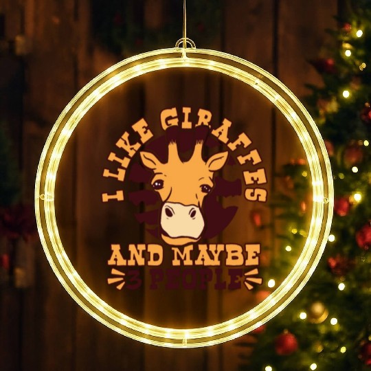 Like Giraffes And Maybe 3 People African LED Christmas Window Lights
