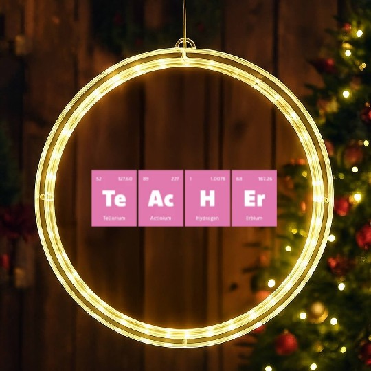 Primary Elements of Humour Science Teacher Te Ac LED Christmas Window Lights