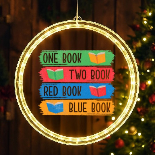 Book Lover Reading Book Worm Bibliophiles Nerds LED Christmas Window Lights