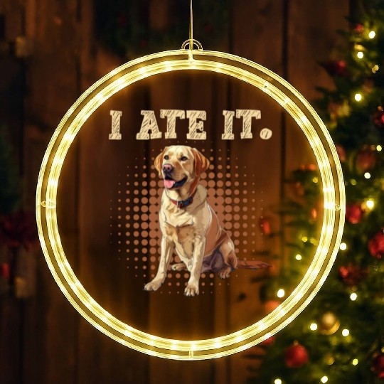 Labrador Hungry I ATE IT. Labrador Dog Owners LED Christmas Window Lights