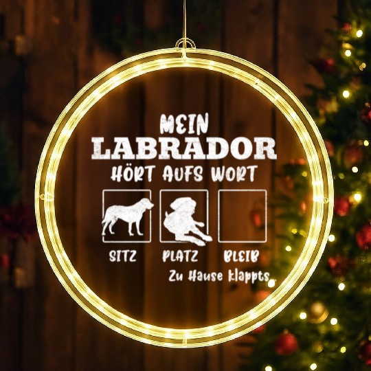 Labrador Owner MY LABRADOR LISTENS TO THE WORD LED Christmas Window Lights