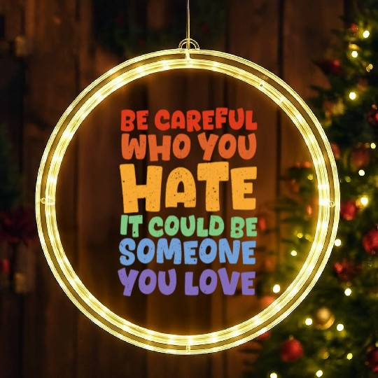 Amazing LGBTQ Rights Pride Month Saying LED Christmas Window Lights