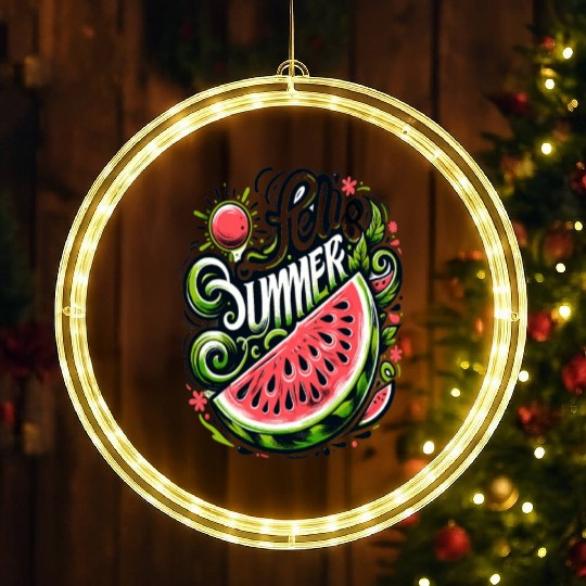 Happy Summer Greeting With Watermelon LED Christmas Window Lights