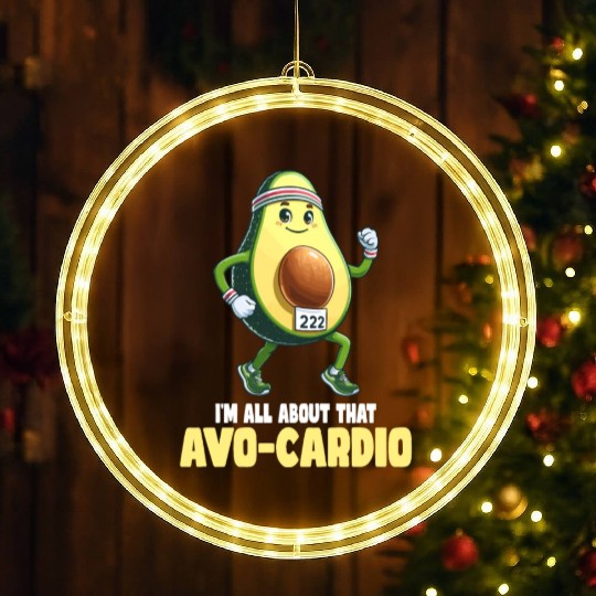 All About That Avo-Cardio Fun Run LED Christmas Window Lights