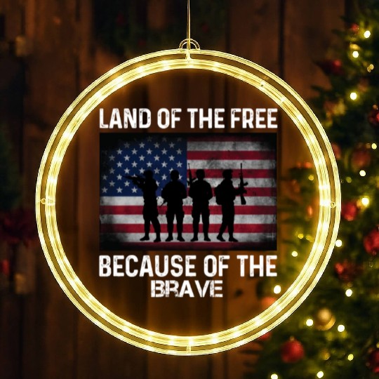 Land of the free because of the brave LED Christmas Window Lights