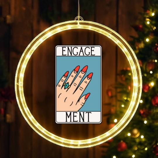 Engagement - Engaged Tarot Card - Wedding Proposal LED Christmas Window Lights