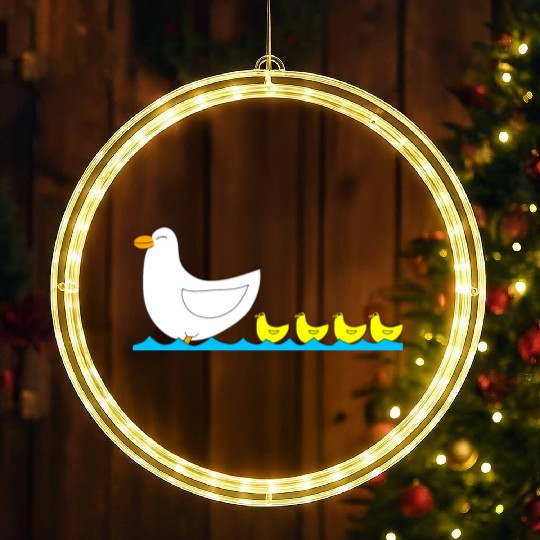 Duck with ducklings LED Christmas Window Lights
