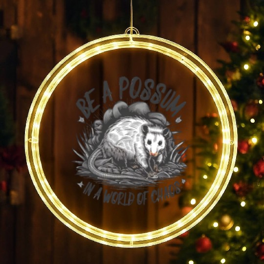 Be a Possum in a world of chaos Street Cats Squad LED Christmas Window Lights