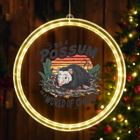 Be a Possum in a world of chaos Street Cats Squad LED Christmas Window Lights