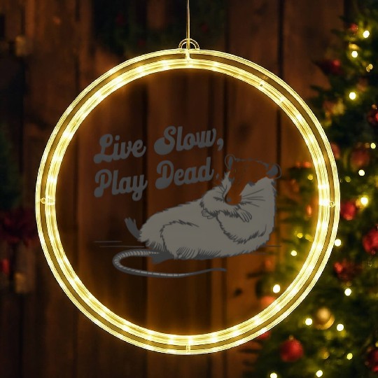 Funny Possum Live slow play dead Street Cat LED Christmas Window Lights