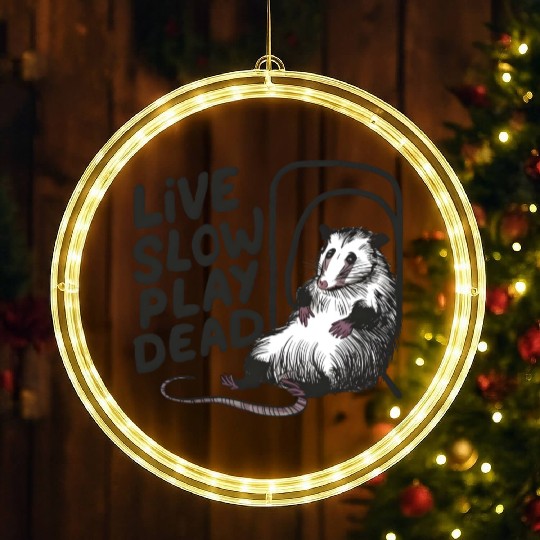 Funny Possum Live slow play dead Street Cat LED Christmas Window Lights