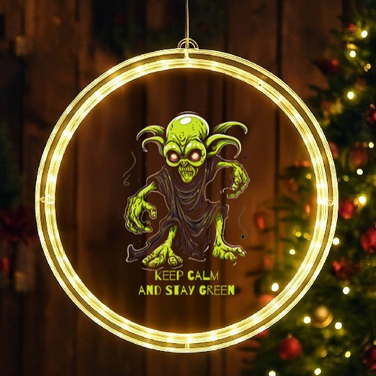 Keep Calm and Stay Green Goblin LED Christmas Window Lights