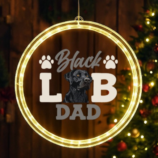 Black Labrador BLACK LAB DAD Labrador Owner LED Christmas Window Lights