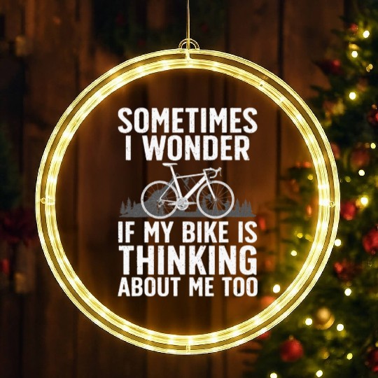 Cycling Art For Women Bike Rider Track Racing LED Christmas Window Lights