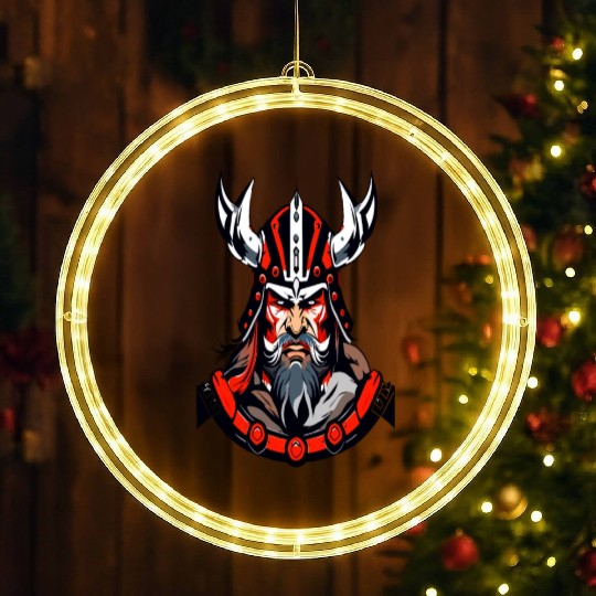 Warrior's Wrath,Veteran Warrior Portrait LED Christmas Window Lights