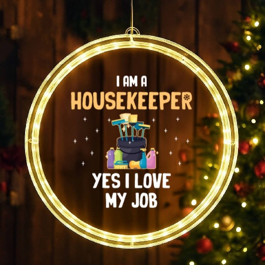I Am A Housekeeper Yes I Love My Job Housemaid LED Christmas Window Lights
