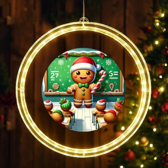 Gingerbread Teach's Yuletide Class LED Christmas Window Lights