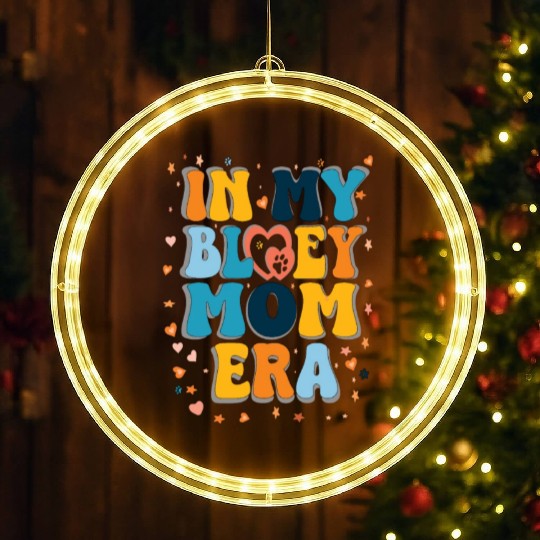 Women in My Mom Era Mama Dog Paw Funny Letter LED Christmas Window Lights