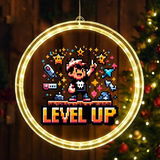 Victory Unlocked: Level Up LED Christmas Window Lights