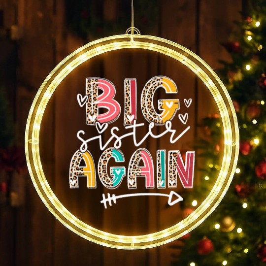 Big Sister Again Soon To Be Sis Announcement LED Christmas Window Lights