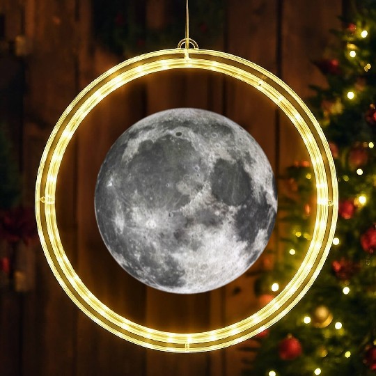 Cool Full Moon - Solar Eclipse, Moon Phases Totali LED Christmas Window Lights