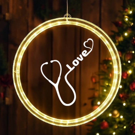 Stethoscope Love Medical Affection LED Christmas Window Lights