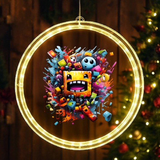 geometry dash LED Christmas Window Lights