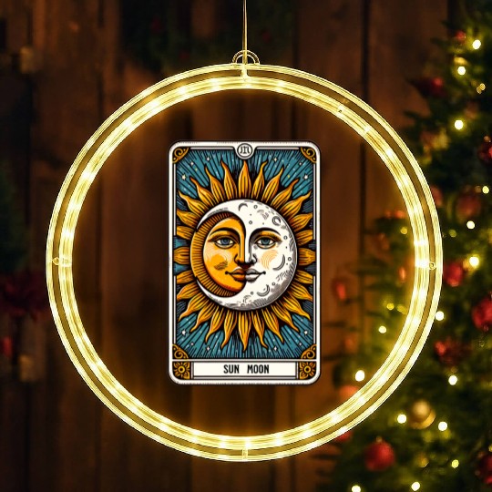 Tarot Card Sun Moon LED Christmas Window Lights