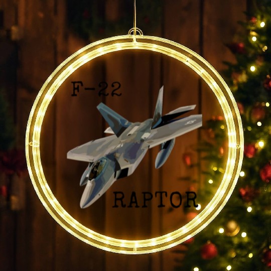 Air Force F-22 Raptor Fighter Jet Military Pilot LED Christmas Window Lights