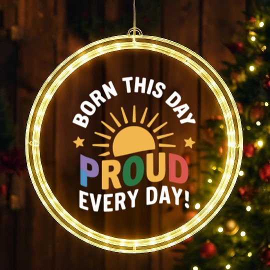 Birthgay Gay Pride Flag Pride Month Equal Rights LED Christmas Window Lights