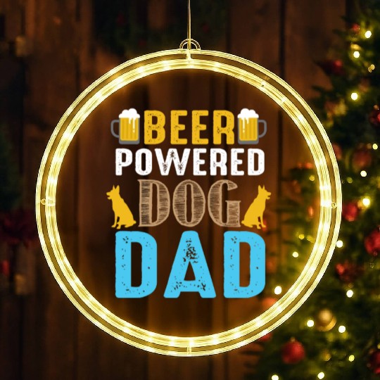 Bear powered dog dad LED Christmas Window Lights