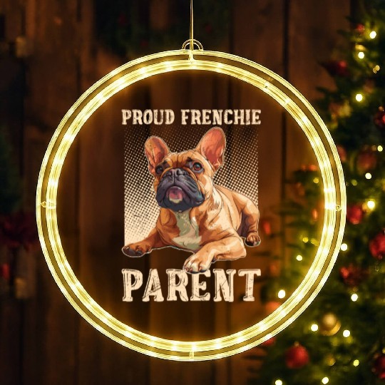 French Bulldog Proud Frenchie Parent Owner LED Christmas Window Lights