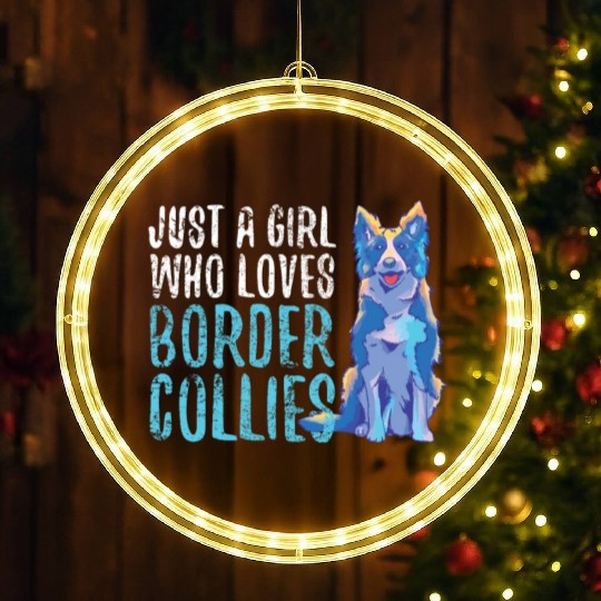 Unique Border Collie Love Art Expression LED Christmas Window Lights
