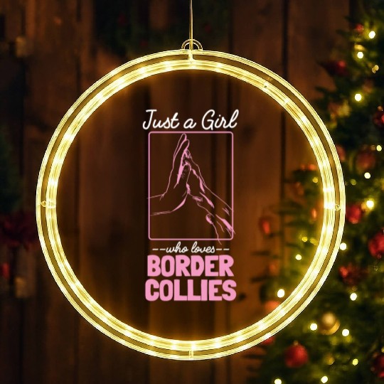 Border Collie Enthusiasts Unique Design LED Christmas Window Lights