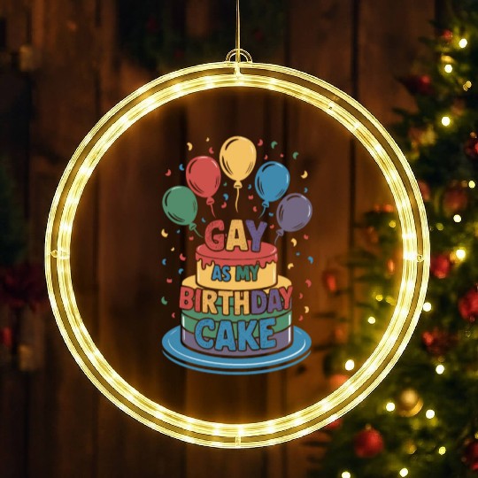 Birthgay Gay Pride Flag Pride Month Equal Rights LED Christmas Window Lights