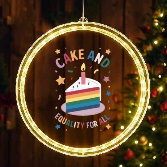 Birthgay Gay Pride Flag Pride Month Equal Rights LED Christmas Window Lights