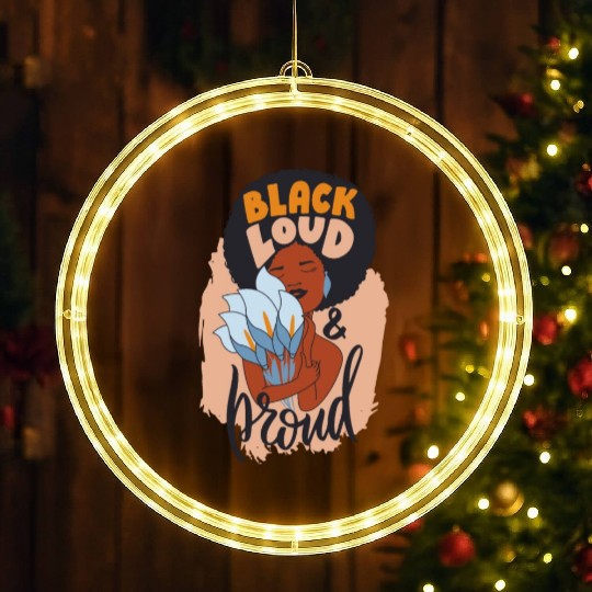 The african women hugging bouquet flowers LED Christmas Window Lights