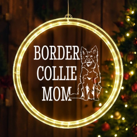 Unique Border Collie Dog Lover Artwork LED Christmas Window Lights