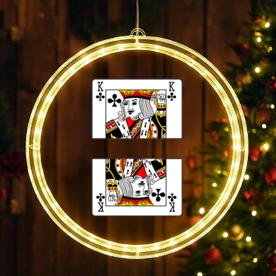Playing card clover king with banner space LED Christmas Window Lights