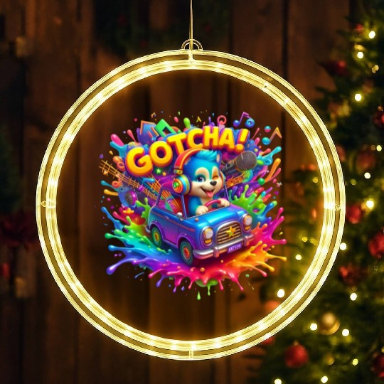 Stellar Cadence: Symphony of Neon Hues - GoTCha! LED Christmas Window Lights