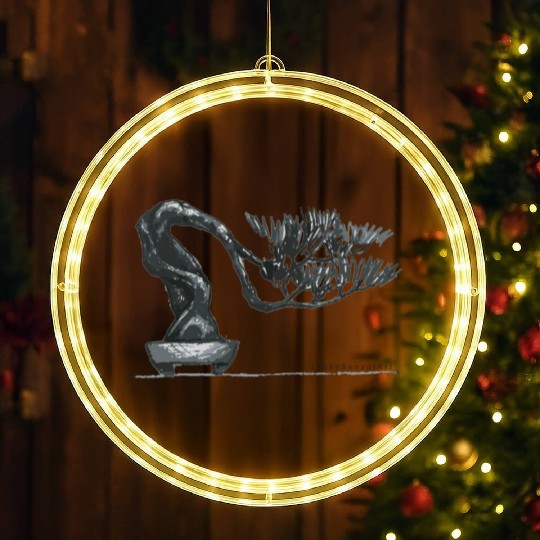 Bonsai tree for men - women, Unique artist design LED Christmas Window Lights