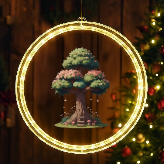 Colorful Tree Life is Really Good Tree LED Christmas Window Lights