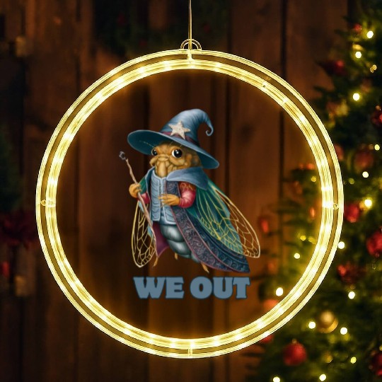 Funny Cicada We Out Cute Cicada Brood Emergence LED Christmas Window Lights