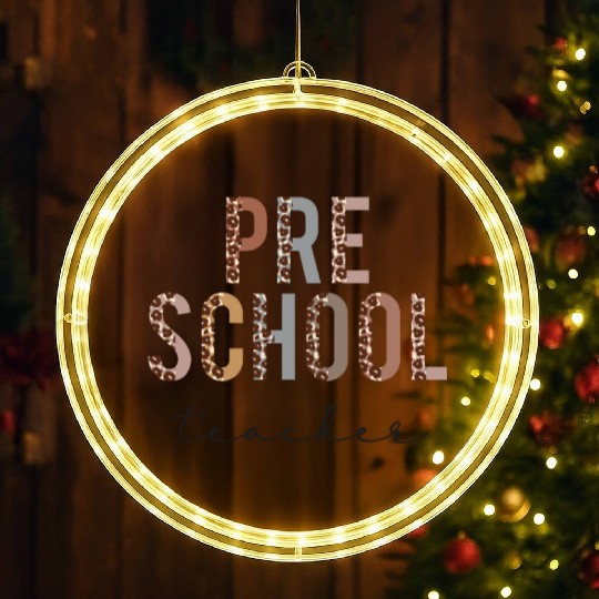 Preschool Teacher Hello Back To School Appreciatio LED Christmas Window Lights