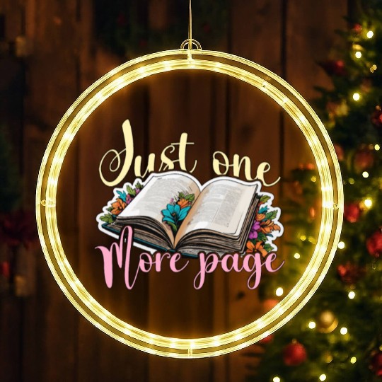 Reading Just One More Page Literature Avid Reader LED Christmas Window Lights