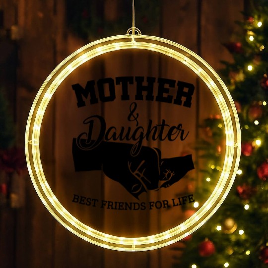 Mother and Daughter Best Friends For Life LED Christmas Window Lights