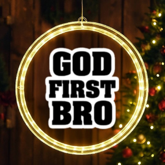 God First Bro Faith LED Christmas Window Lights